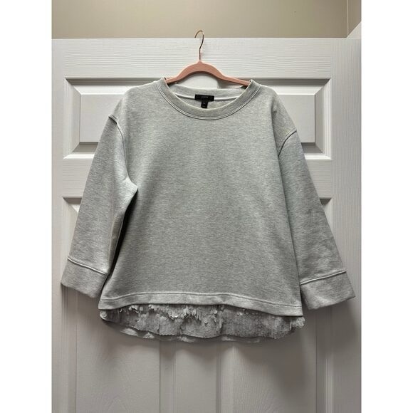 Tops - J. Crew Grey Sweatshirt w Sequins Sz M